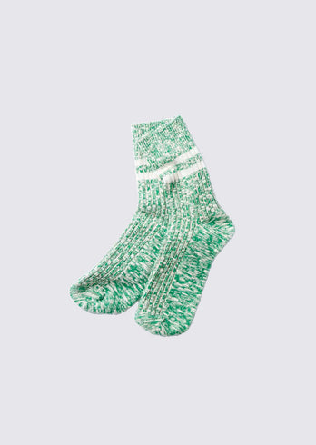 Chaussette Slub à rayures - Vert