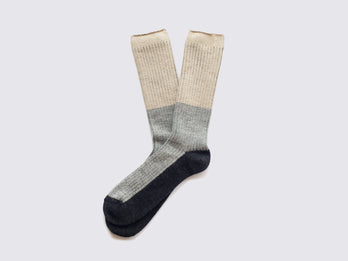 Chaussettes longues alpaga - beige, gris et charbon