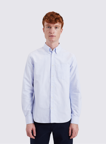 Chemise Oxford rayée - Bleu ciel