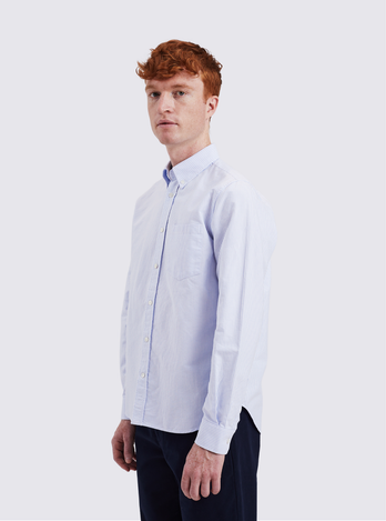 Chemise Oxford rayée - Bleu ciel