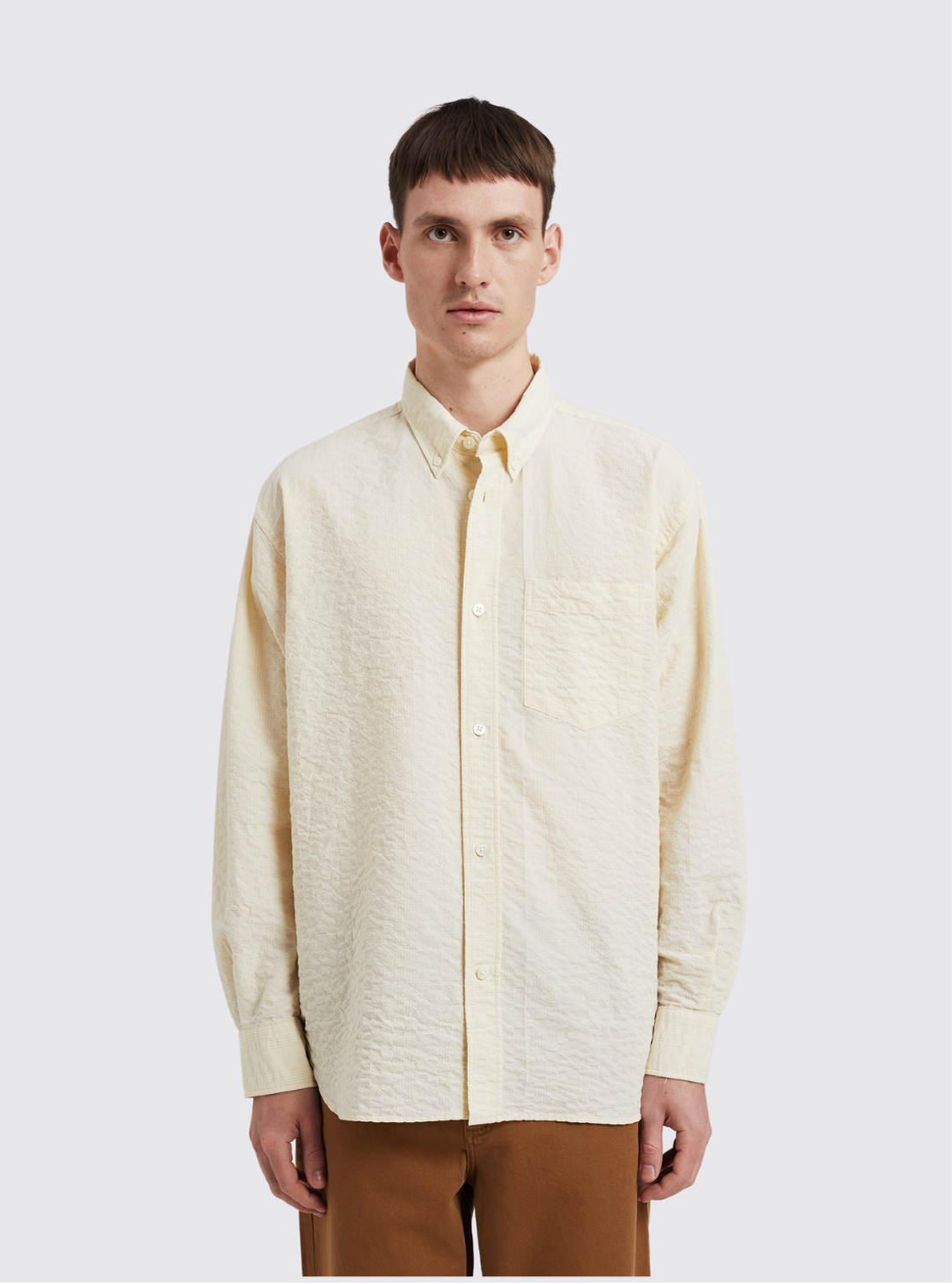 Chemise Mo Oversized en seersucker - Ecru