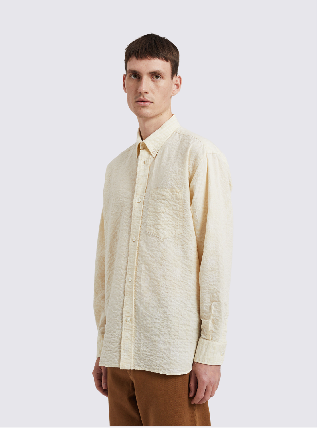 Chemise Mo Oversized en seersucker - Ecru