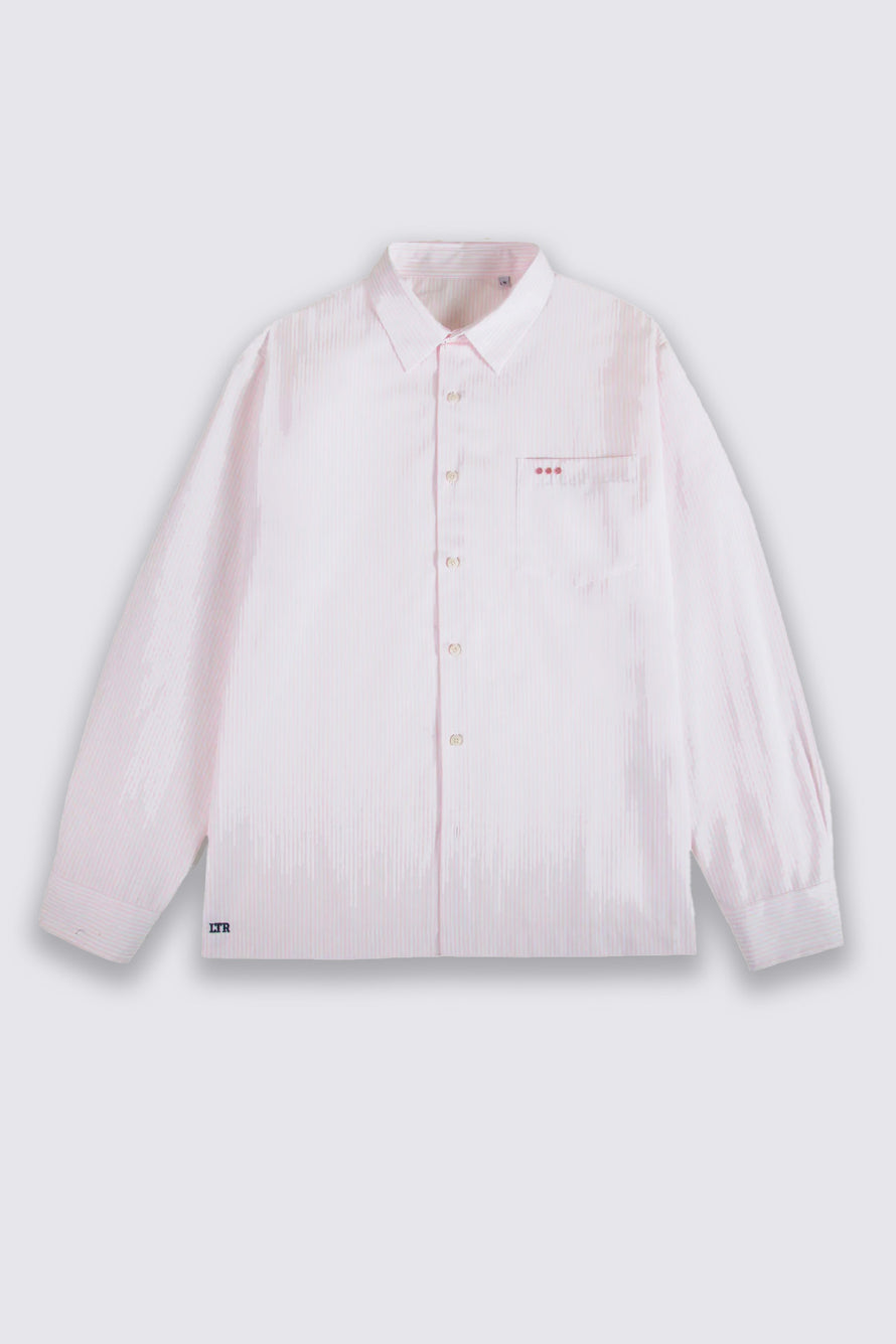 Chemise Oxford à rayures- Rose