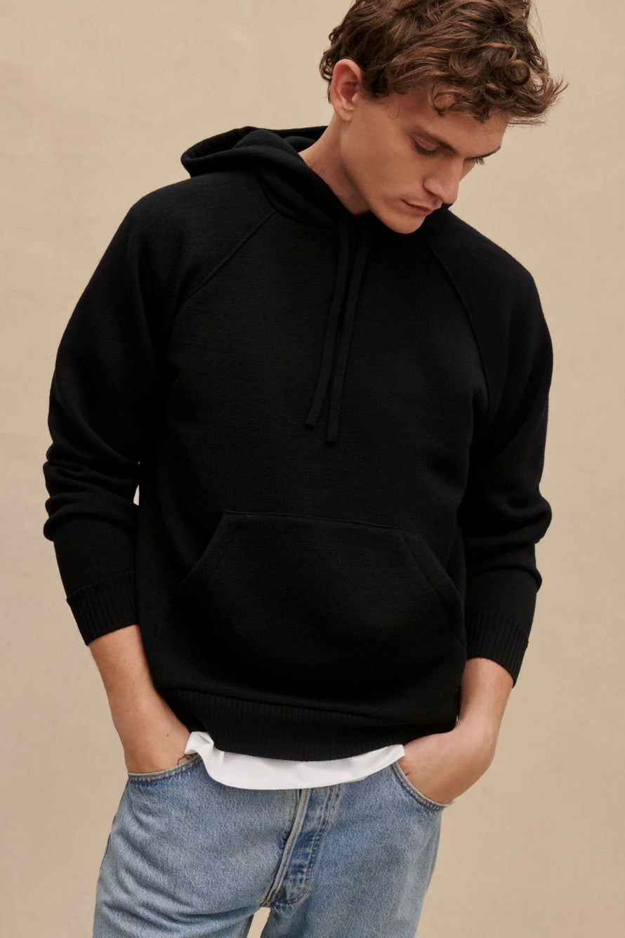 Hoodie 100% Laine Mérinos - Noir