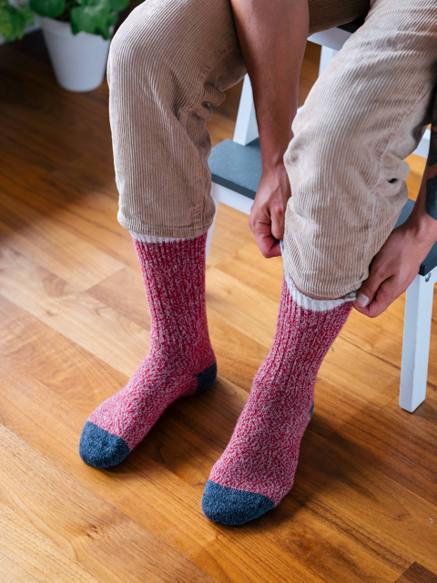 Chaussettes longues alpaga - rouge