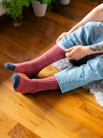 Chaussettes longues alpaga - rouge