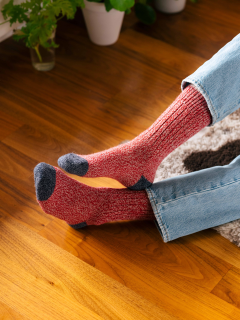 Chaussettes longues alpaga - rouge