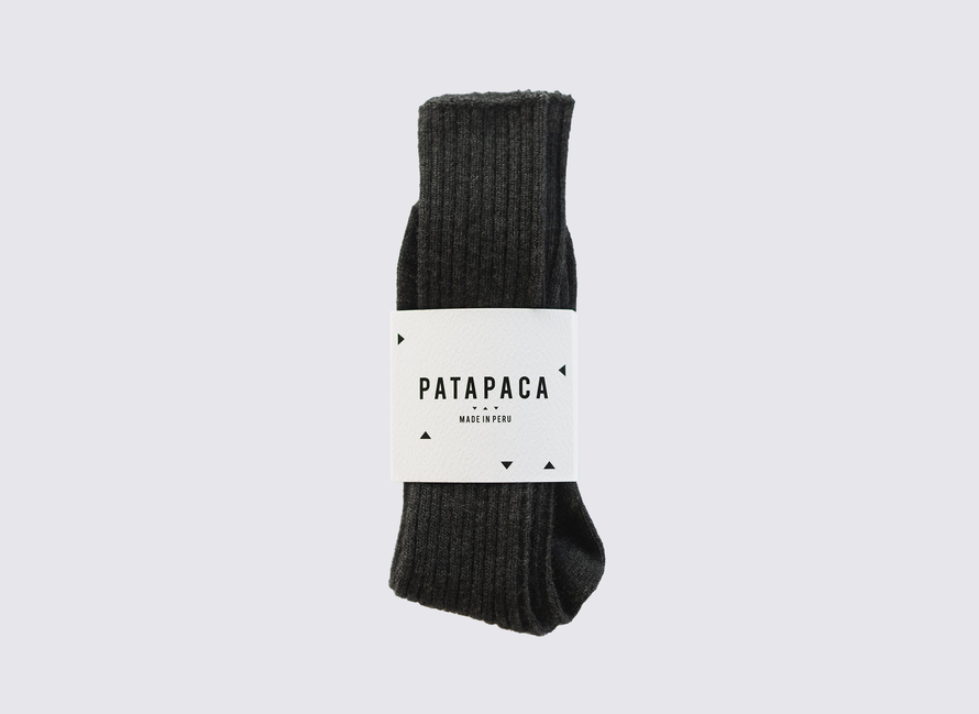 Chaussettes longues non teintes et alpaga - Gris