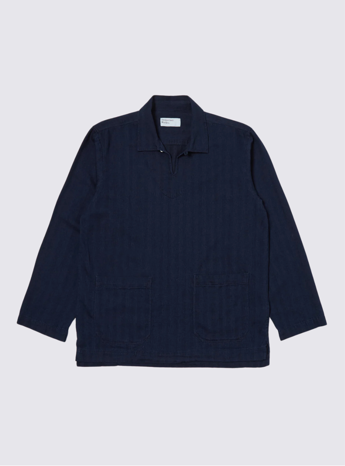 Chemise de peintre anglais Smock en herringbone - indigo