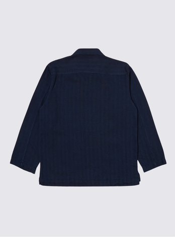 Chemise de peintre anglais Smock en herringbone - indigo