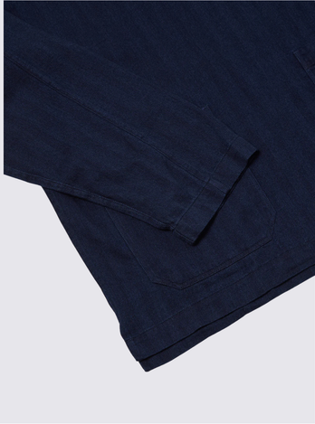 Chemise de peintre anglais Smock en herringbone - indigo