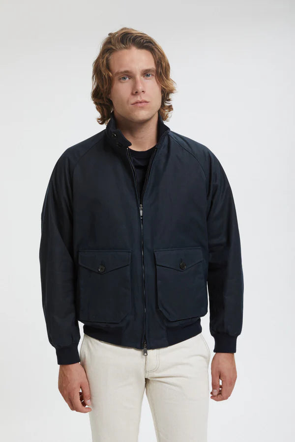 Veste G9 Pocket en coton ciré - Marine