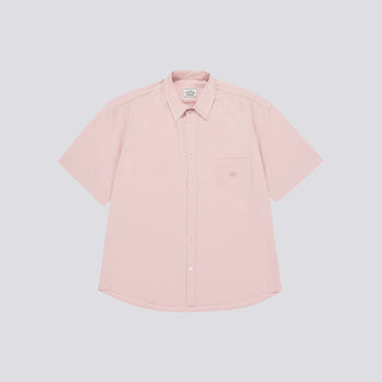 Chemise à manches courte relaxed en seersucker - Rose clair